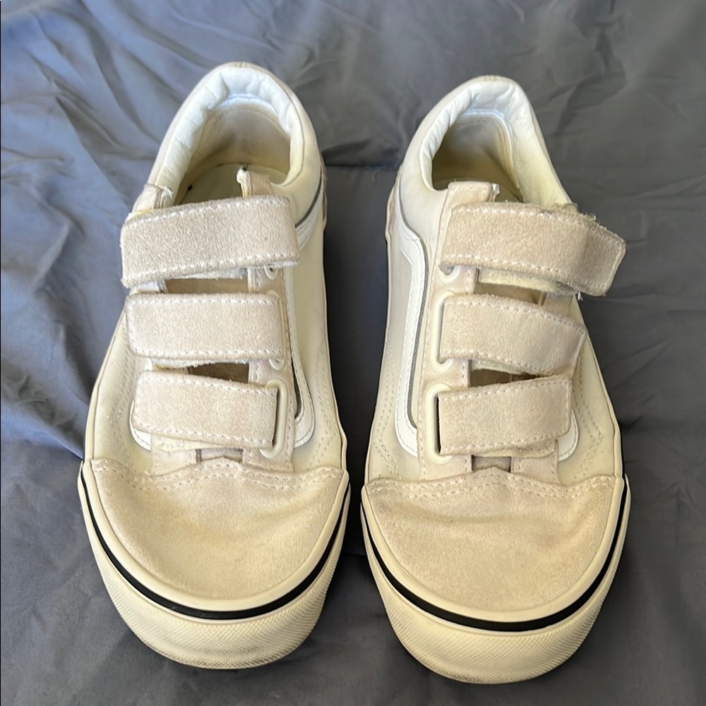 Vans White Velcro Sneakers